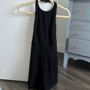 Black open back romper